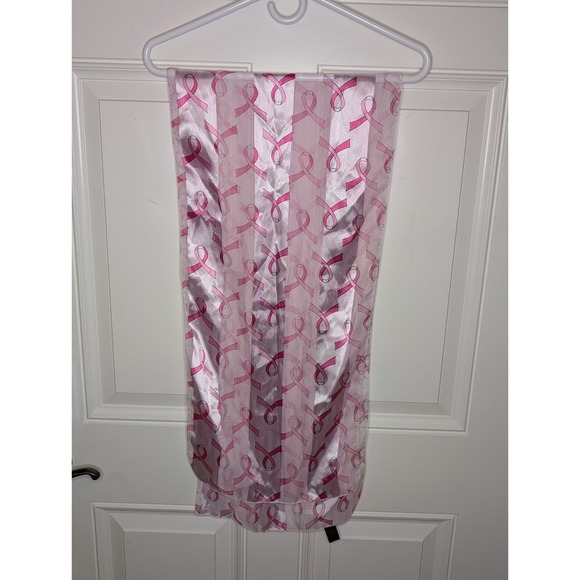 Breast Cancer Awareness Women's One Size Sheer Pink Ribbon Scarf NWOT - Picture 4 of 4